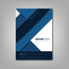 Brochures book or flyer with blue abstract stripes template