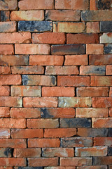 Obraz premium Rough brown brick wall background texture