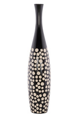 Beautiful ceramic vase on white background