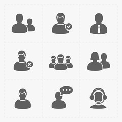 People flat icons set