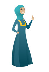 Fototapeta na wymiar Young muslim business woman giving thumb up.