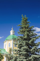 Temple of Orthodox Christians against the blue sky.