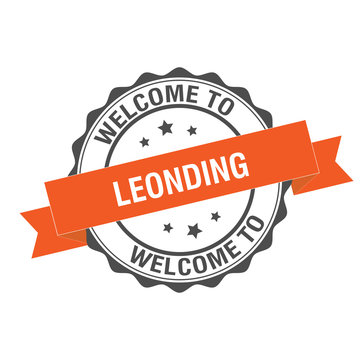 Welcome to Leonding stamp illustration