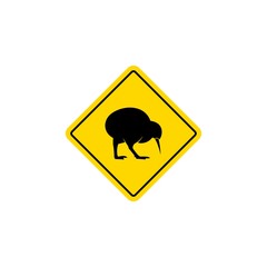 kiwi bird road sign vector icon logo element