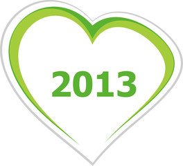 marketing concept, 2013 on love heart on white