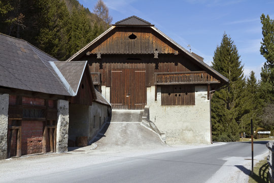 Old wooden farmhouse at Moosham
