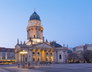 Fototapeta na wymiar Berlin - The church Deutscher Dom on the Gendarmenmarkt square.