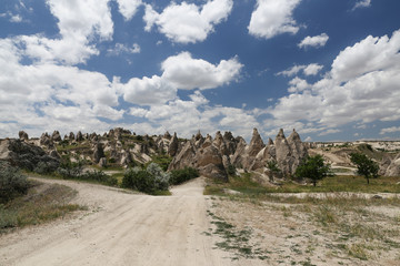 Fototapeta na wymiar Rock Formations in Cappadocia, Turkey