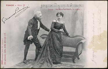 Tosca and Scarpio. Date: 1903