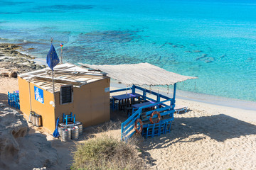 Chiringuito beach in Formentera. Spain