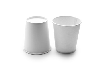 White Paper Cup isolated on white background.