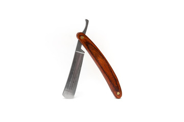 Straight razor isolated on white background