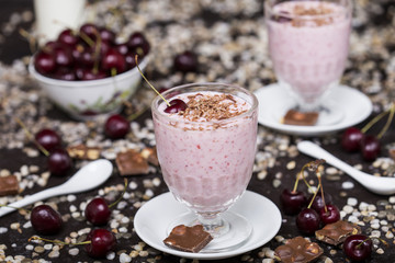 Fresh cherry milkshake