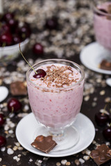 Fresh cherry milkshake