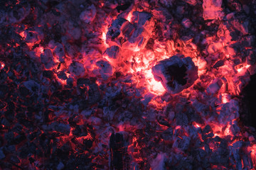 Fototapeta na wymiar Burning coals for shish kebab