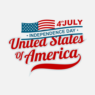 Isolated usa independence day lettering, 4th of july