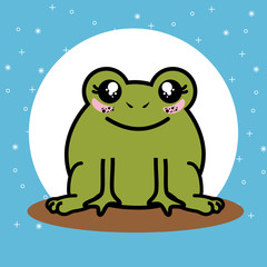 Cute and lovely frog animal cartoon vector illustration graphic design