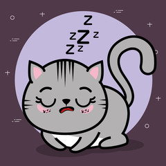 Cute and lovely cat animal cartoon vector illustration graphic design