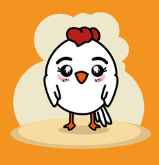 Cute little chicken cartoon vector illustration graphic design