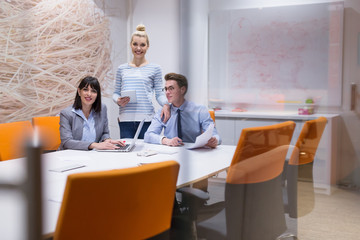 Business Team At A Meeting at modern office building