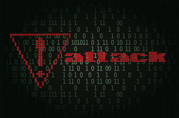 Computer hacker attack notification vector illustration