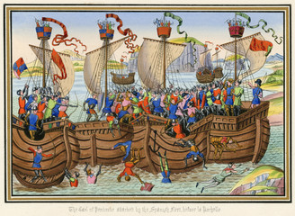 The Earl of Pembroke Attacked by Spanish Fleet. Date: 1372