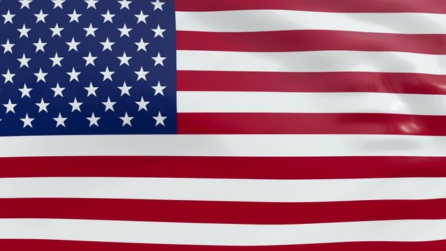 High quality looped animation of a patriotic flag of United States of america in the wind. You can easily integrate it into your own compositions. Ideal for sport events