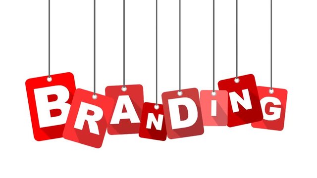 red flat animation branding