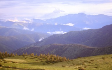 Fototapeta premium Clouds over the Chornohora ridge after rain, Carpathian Mountains