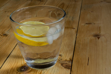 Water with ice and lemon