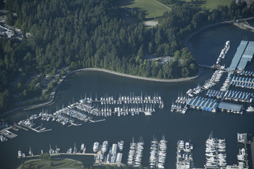 Vancouver ville centre vue avion stanley park coal harbor canada 150