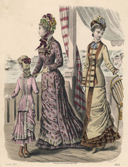 Fototapeta na wymiar Fashions for 1878. Date: 1878