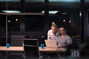 young designers in the night office