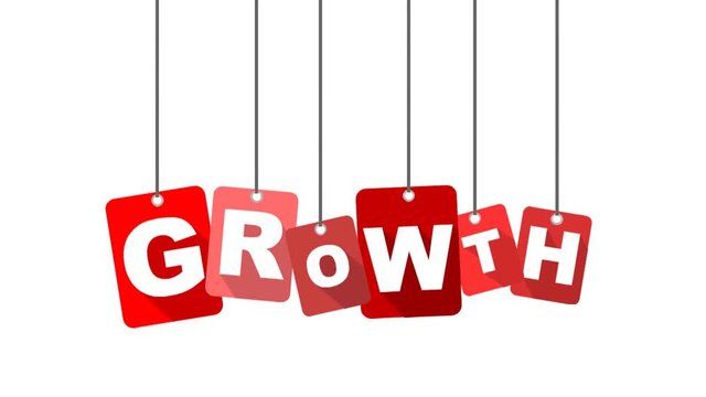 red flat animation growth