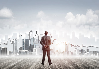 Motivation and inspiration concept with modern cityscape and bus