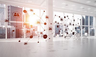Obraz premium Networking and wireless connection as concept for effective modern business
