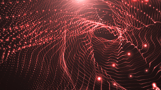 Digital computer generation image. Energy wave lines. Technology background