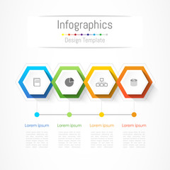 Infographic design elements for your business with 4 options, parts, steps or processes, Vector Illustration.
