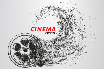 Cinema of the particles. Cinema consists of circles and points. Vector illustration.