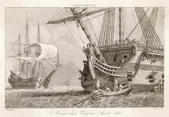 French Warship 1660. Date: 1660 © Archivist