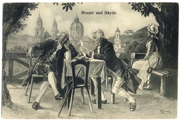 Deurstickers Joseph Haydn - Mozart. Date: 1732 - 1809 © Archivist