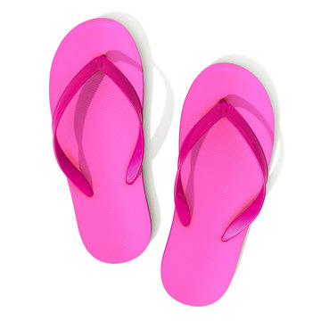 Pink flip flops - top view