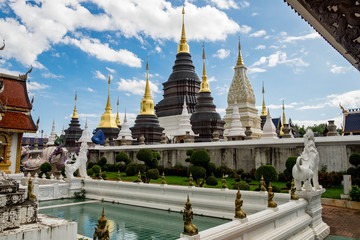 Fototapeta premium Ban Den temple is a Thai temple which is located in the northern part of Thailand It is one of the most beautiful and famous Thai temples in Chiang Mai