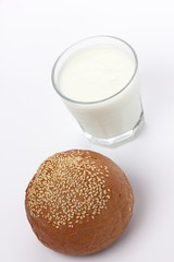 Yogurt in a transparent glass