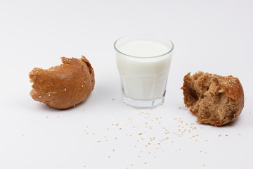 Yogurt in a transparent glass
