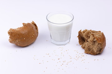 Yogurt in a transparent glass