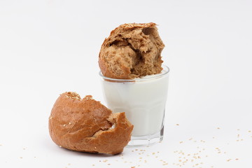 Yogurt in a transparent glass