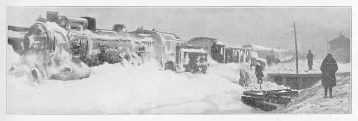 Orient Express - in Snow. Date: 1929