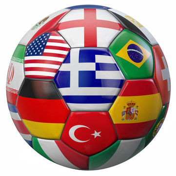 International Football Illustration with Greece Flag in the Middle