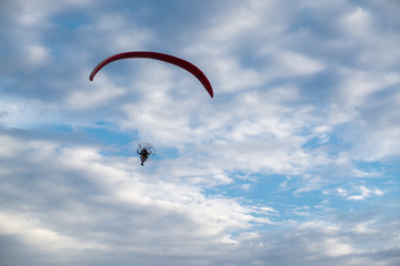 paramotor flying in the sky